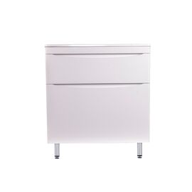 Тумба напольная Style Line Бергамо мини 90 2 ящика Люкс антискрейтч белый PLUS_