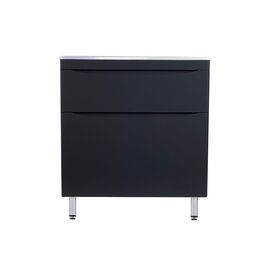 Тумба напольная Style Line Бергамо мини 80 2 ящика Люкс антискрейтч черный PLUS_