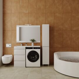 Тумба напольная Style Line Даллас 110 3 ящика Люкс белая PLUS_