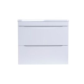 Тумба подвесная Style Line Бергамо мини 60 2 ящика Люкс антискрейтч белый PLUS_