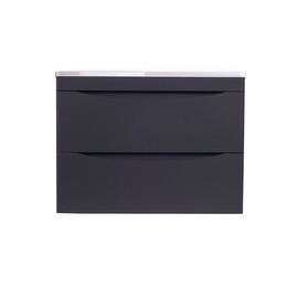 Тумба подвесная Style Line Бергамо мини 70 2 ящика Люкс антискрейтч черный PLUS_