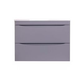Тумба подвесная Style Line Бергамо мини 70 2 ящика Люкс антискрейтч серый PLUS_