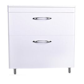 Тумба напольная Style Line Каре 80 2 ящика Люкс белая PLUS_