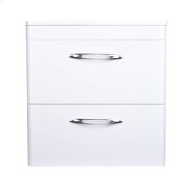 Тумба подвесная Style Line Каре 60 2 ящика Люкс белая PLUS_