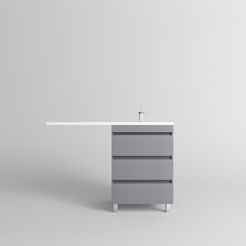 Тумба напольная Style Line Даллас ЛЕОН 120 3 ящика Люкс серая PLUS_