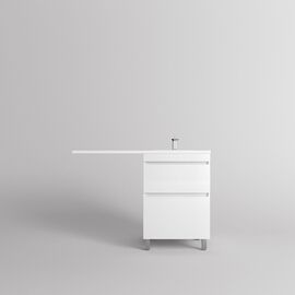 Тумба напольная Style Line Даллас ЛЕОН 120 Люкс белая PLUS_