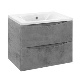 Тумба под раковину Vincea Mia 600 подвесная 2 выкатных ящика soft close Beton, Цвет товара: бетон_