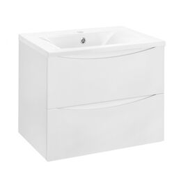 Тумба под раковину Vincea Mia 600 подвесная 2 выкатных ящика soft close G.White, Цвет товара: белый_