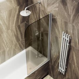 Шторка для ванны поворотная на монопетле Maybah Glass MGV-635-5 800х1400 мм стекло бронза матовая_