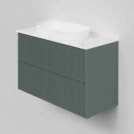 Тумба под раковину La Fenice La Fenice Terra Twin Grigio 100 см серо-зеленая матовая_