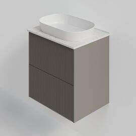 Тумба под раковину La Fenice La Fenice Terra Twin Cappuccino 60 см бежевая матовая_