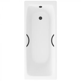 Ванна чугунная Delice Biove 170х75 с черными матовыми ручками DLR220509RB_