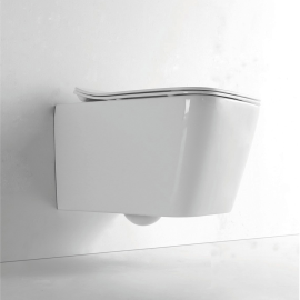 Унитаз подвесной IBERICA BLANCA TOLEDO IB.TLD.231.1B1 безободковый белый тонкое сиденье дюропласт soft close_