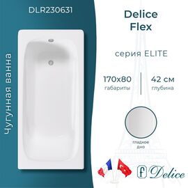 Ванна чугунная Delice Flex 170х80 DLR230631_