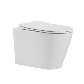 Унитаз подвесной IBERICA BLANCA BURGOS ALTO IB.BRA.231.1B1 безободковый белый тонкое сиденье дюропласт soft close_