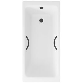 Ванна чугунная Delice Parallel 160х70 с черными матовыми ручками DLR220504RB_