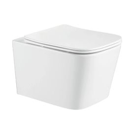 Унитаз подвесной IBERICA BLANCA TOLEDO Mini IB.TLM.234.1B1 белый безободковый TORNADO тонкое сиденье дюропласт soft close_