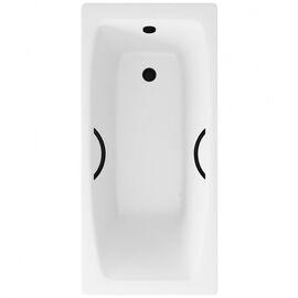 Ванна чугунная Delice Repos 170х70 с черными матовыми ручками DLR220508RB_