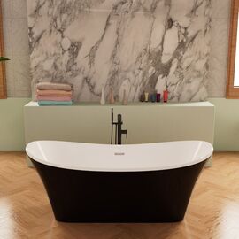 Ванна Frank F6104 White-Black отдельностоящая 170х75х66 см_