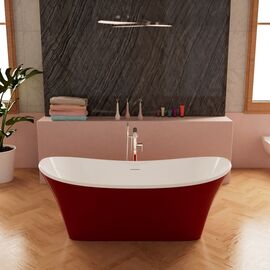 Ванна Frank F6104 White-Red отдельностоящая 170х75х66 см_