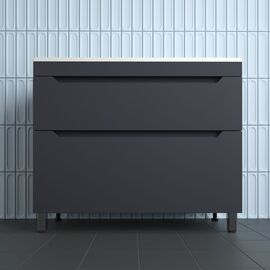Тумба напольная Style Line Остин под раковину Фортуна 100 2 ящ графит PLUS_