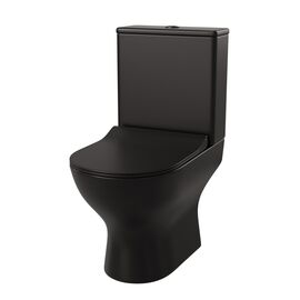 Напольный безободковый унитаз Taliente Arte AR35045 Nero черный матовый с бачком и крышкой микролифт, Цвет товара: черный_