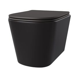 Подвесной безободковый унитаз Taliente Correto CR25200 Nero черный матовый с крышкой микролифт_