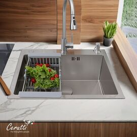 Кухонная мойка Ceruttispa GLORIA 60 nano embos матовый хром 600х500х220_