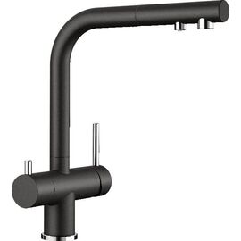 Смеситель для кухни Blanco FONTAS-S II черный 526158 с подключением фильтра и выдвижной лейкой_