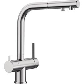 Смеситель для кухни Blanco FONTAS-S II нержавеющая сталь 525199 с подключением фильтра и выдвижной лейкой_