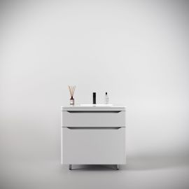 Тумба напольная Style Line Марелла 80 2 ящика Люкс антискрейтч белый матовый PLUS_