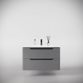 Тумба подвесная Style Line Марелла 90 2 ящика Люкс антискрейтч серый PLUS_