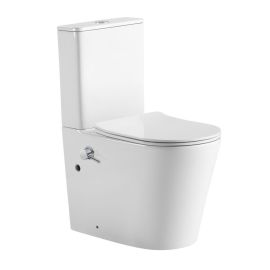 Унитаз напольный IBERICA BLANCA BURGOS MAXI BIDE IB.BRM.124.1B1B с функцией биде белый TORNADO тонкое сиденье дюропласт soft close_