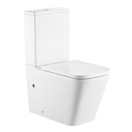 Унитаз напольный IBERICA BLANCA TOLEDO MAXI IB.TLM.124.1B1 белый безободковый TORNADO тонкое сиденье дюропласт soft close_