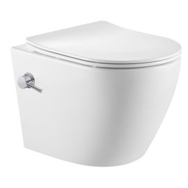 Унитаз подвесной IBERICA BLANCA BILBAO ALTO BIDE IB.BLA.234.1B1B с функцией биде белый TORNADO тонкое сиденье дюропласт soft close_