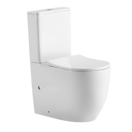 Унитаз напольный IBERICA BLANCA BILBAO MAXI IB.BLM.124.1B1 белый безободковый TORNADO тонкое сиденье дюропласт soft close_