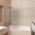 Шторка для ванной Veconi Palau 800x1500 стекло прозрачное профиль черный PL81-80-01-19C1_
