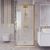Душевое ограждение Grossman Cosmo 300.K33.02.8080.32.00 80х80х195 см квадрат раздвижная золото сатин стекло прозрачное_, изображение 4