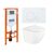 Комплект BelBagno унитаз подвесной с сиденьем UNO BB3105CHR/SC  с инсталляцией и кнопкой_