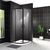 Душевой уголок BelBagno UNO-195-R-2-90-C-NERO, Размер: 90х90, Профиль: Черный, Стекло: Прозрачное_