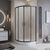 Душевой уголок BelBagno UNO-195-R-2-90-P-NERO, Размер: 90х90, Профиль: Черный, Стекло: Матовое_