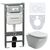 Сет 4 в 1 Ceramicanova унитаз Metropol Rimless инсталляция с кнопкой Round цвет белый CN4002_1001W_1000_