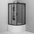 Душевое ограждение AM.PM Gem Deep W90G-401A090BT 1/4 Rond 90x90 прозрачное профиль черный матовый_, изображение 4