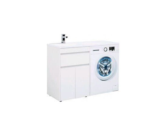 Тумба с раковиной Aquanet Токио 120 L белый (напольная, 1 ящик, 2 дверцы) арт. 00239211_