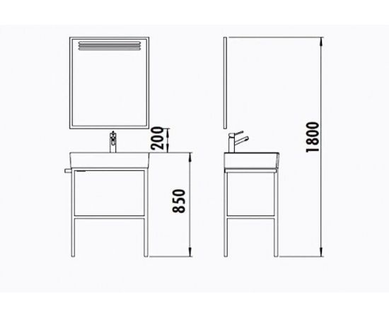 Тумба с раковиной Creavit Arya 68 AR065-M+AR065_, изображение 8