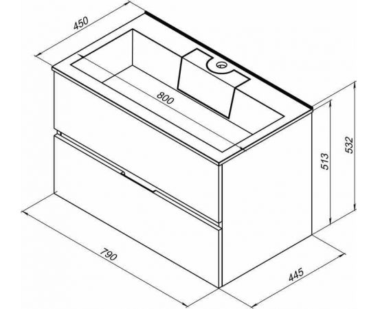 Тумба с раковиной Aquanet Алвита 80 белый арт. 00238368_, изображение 3