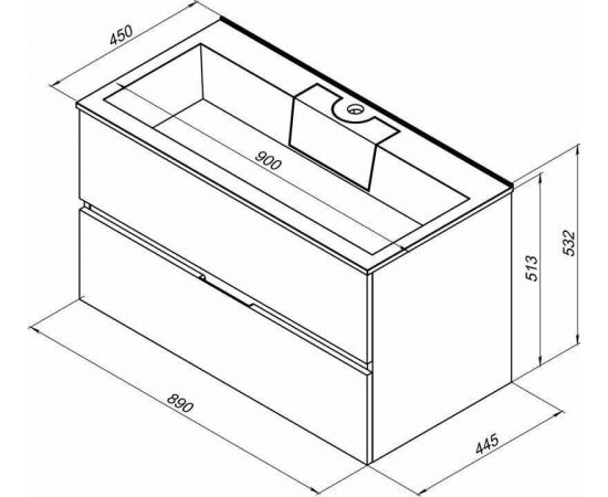 Тумба с раковиной Aquanet Алвита 90 белый арт. 00238367_, изображение 3