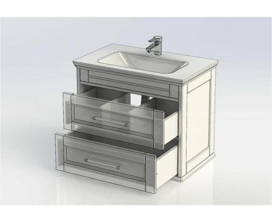 Тумба с раковиной Aquanet Бостон М 80 белый арт. 00212668_, изображение 9
