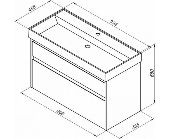 Тумба с раковиной Aquanet Nova Lite 100 белый (2 ящика) арт. 00245252_, изображение 3