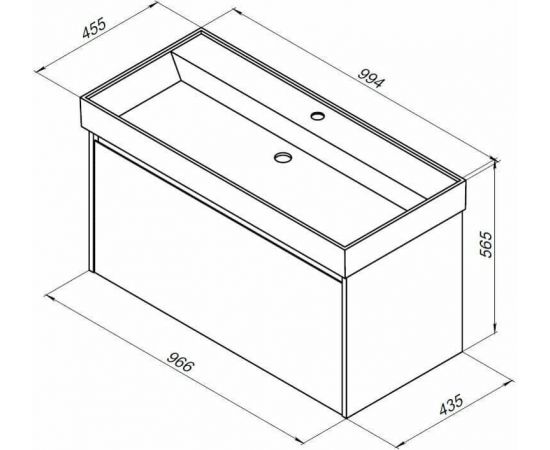 Тумба с раковиной Aquanet Nova Lite 100 дуб рошелье (1 ящик) арт. 00245251_, изображение 3